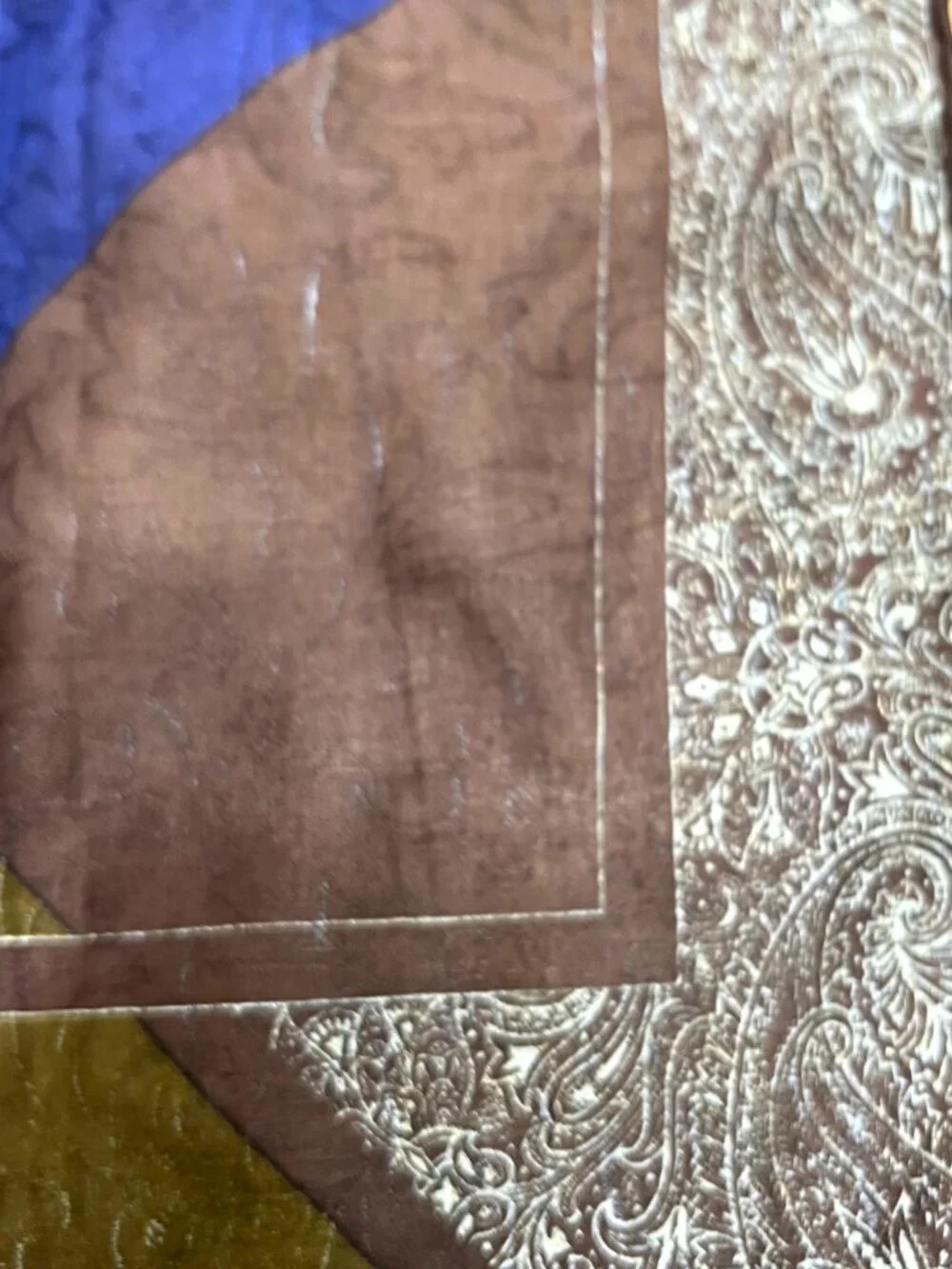 Yves Saint Laurent Silk/Cotton  Mini Scarf Brown Gold Black Blue White (28)